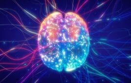 Digital brain connections spreading out. Artificial intelligence