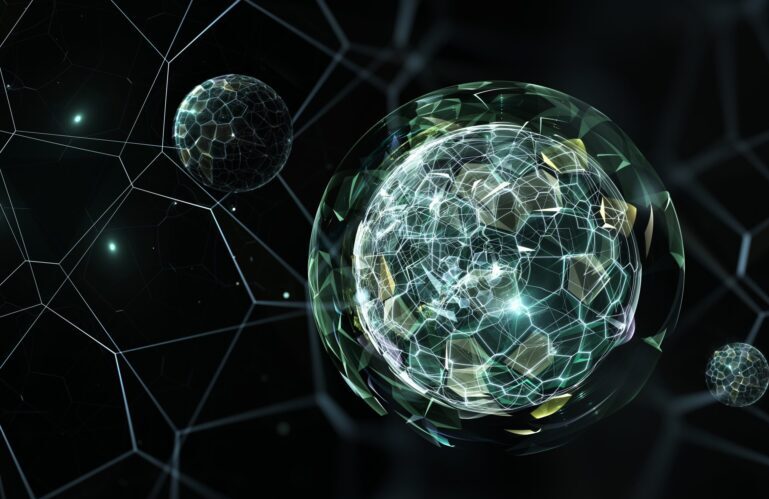 Quantum world, quantum mechanics. 3d illustration