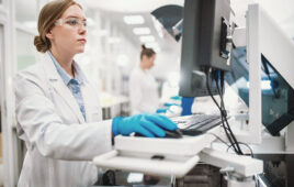 A team of laboratory technicians conduct a series of tests on a