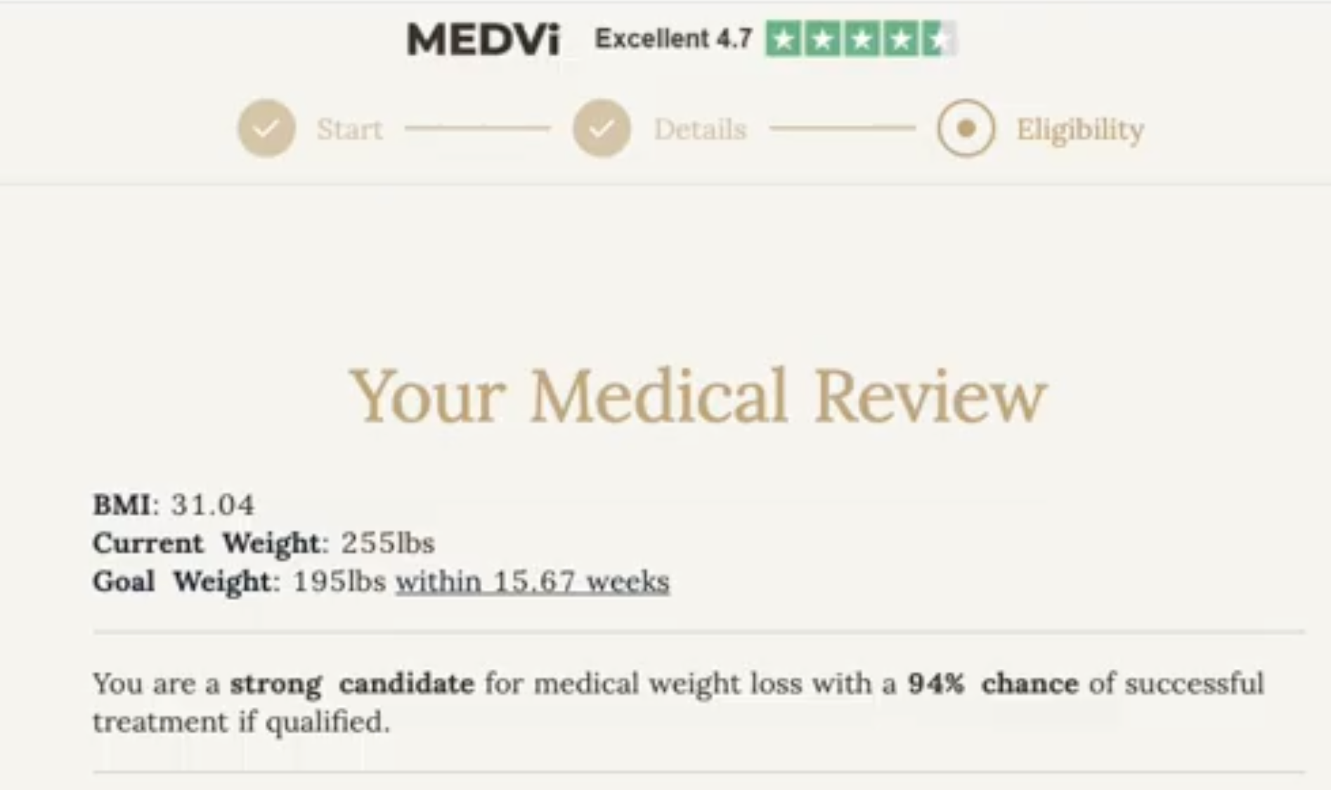Users who successfully onboard for GLP-1 therapies are frequently told they have a 94% chance of successful treatment.