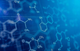 Chemistry and Medical abstract blue background . 3d rendering